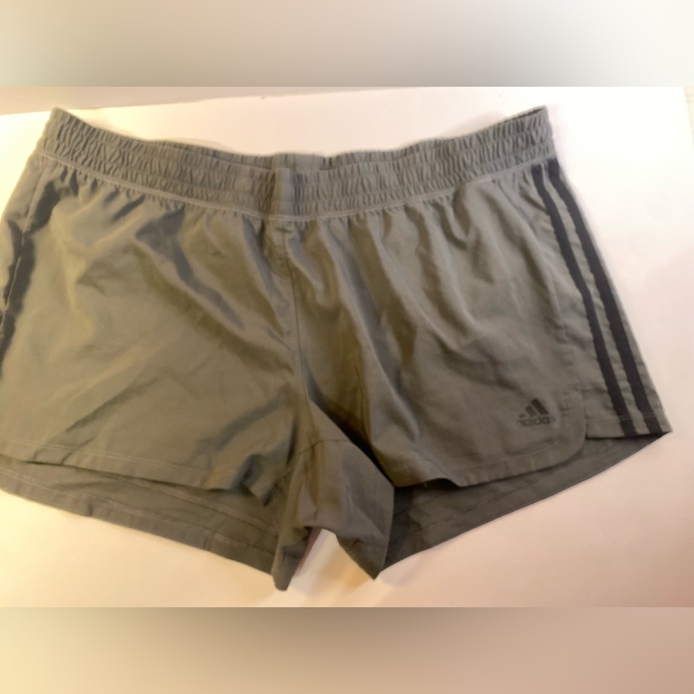 adidas Women's Dark Gray  Athletic Running Shorts with Side Stripes